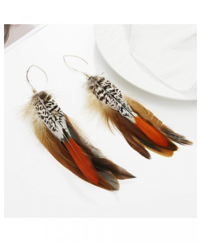 Bohemian Pheasant Peacock Long Feathers Statement Earrings Handmade Natural Lightweight Feather Dangle Earrings for Women and...