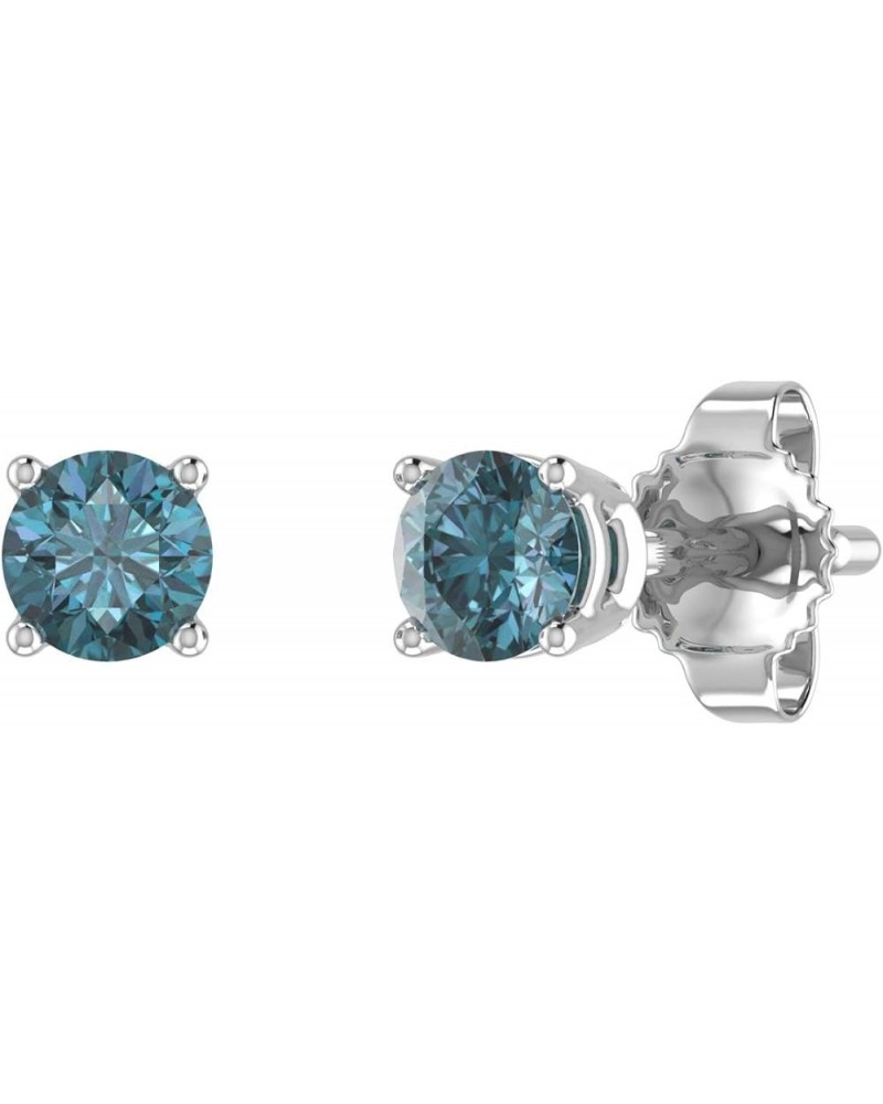 1/5 Carat Blue Diamond Stud Earrings in 10K Gold White Gold $50.60 Earrings