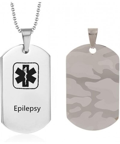 Medical Alert Necklaces for Men Women Stainless Steel Camo Military Dog Tag Emergency ID Identification Pendant Necklace Heal...