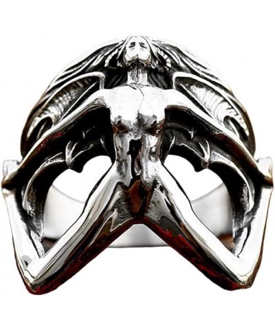 Men Punk Biker Motorcycle Personality Fashion Vintage 3D Women Body Shape Stainless Steel Ring $9.18 Rings