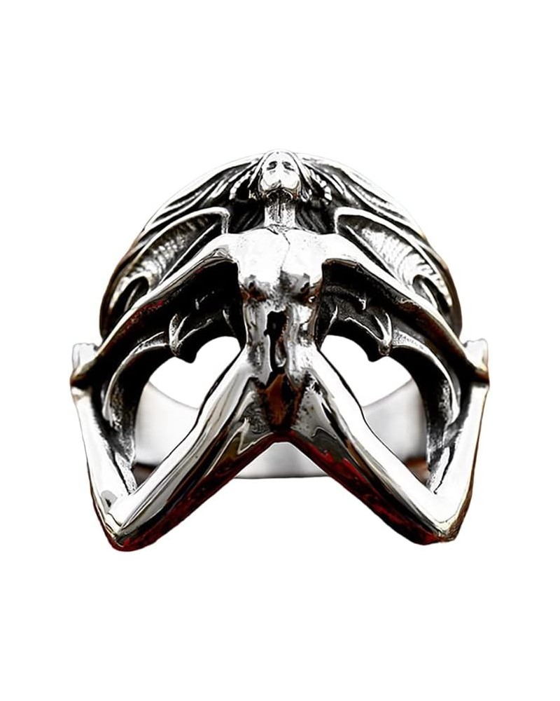 Men Punk Biker Motorcycle Personality Fashion Vintage 3D Women Body Shape Stainless Steel Ring $9.18 Rings