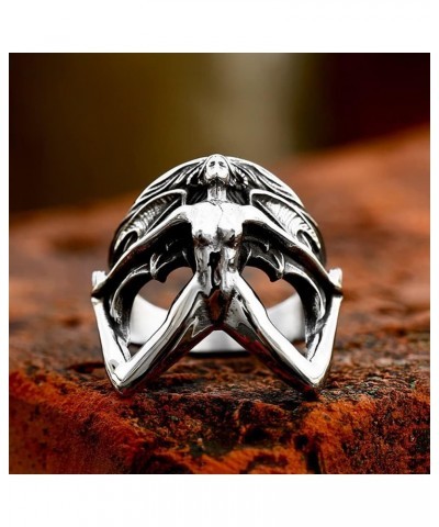 Men Punk Biker Motorcycle Personality Fashion Vintage 3D Women Body Shape Stainless Steel Ring $9.18 Rings