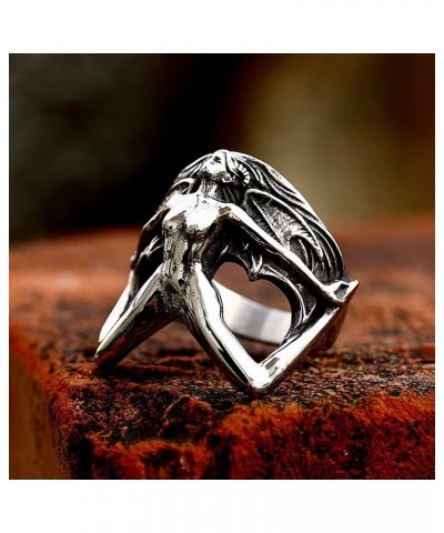 Men Punk Biker Motorcycle Personality Fashion Vintage 3D Women Body Shape Stainless Steel Ring $9.18 Rings