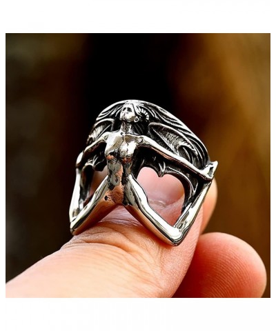 Men Punk Biker Motorcycle Personality Fashion Vintage 3D Women Body Shape Stainless Steel Ring $9.18 Rings