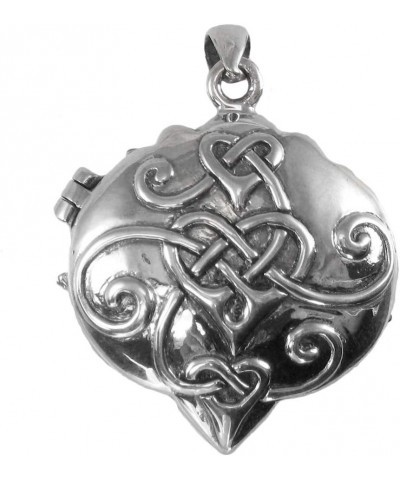 Sterling Silver Celtic Knot Heart Pentacle Locket with Natural Amethyst Jewelry $36.75 Necklaces