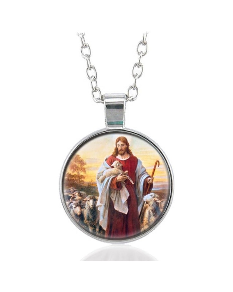 Jesus Christ Good Shepherd w Lamb Catholic Necklace $19.99 Necklaces