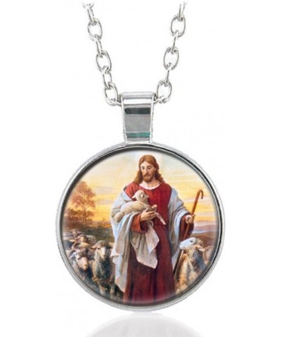 Jesus Christ Good Shepherd w Lamb Catholic Necklace $19.99 Necklaces