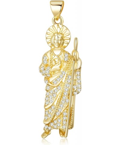 2pcs Saint Jude Pendant 14K Gold Plated San Judas Oro Laminado San Judas Charms For Necklace $7.83 Necklaces