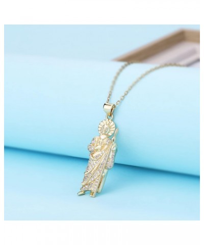 2pcs Saint Jude Pendant 14K Gold Plated San Judas Oro Laminado San Judas Charms For Necklace $7.83 Necklaces