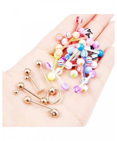 Tongue Rings Tongue Rings for Women Tongue Ring Tongue Piercing Jewelry Tongue Rings Surgical Steel Plastic Tongue Rings Clea...