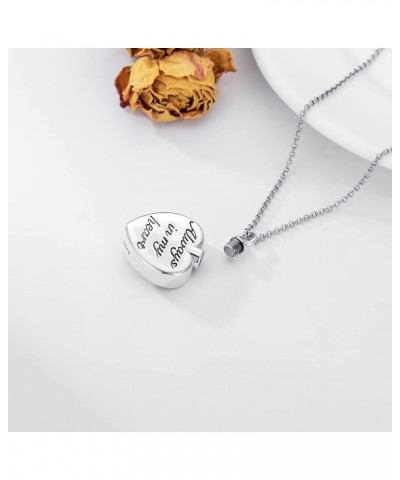 Flower Paw Print Urn Necklace Crystal Heart Locket Necklace for Ashes 925 Sterling Silver Cremation Jewelry Keepsake Memorial...