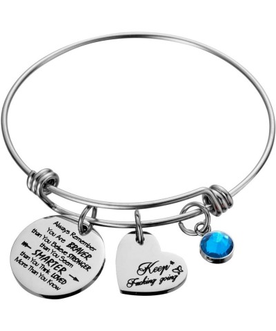 Birthstone Always Remember You Are Braver Than You Believe Inspirational Gifts Feminism Charm Bracelets for Women Dec. $9.84 ...