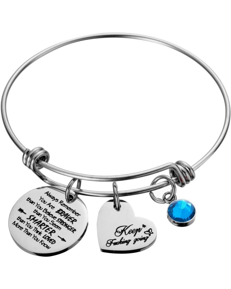 Birthstone Always Remember You Are Braver Than You Believe Inspirational Gifts Feminism Charm Bracelets for Women Dec. $9.84 ...