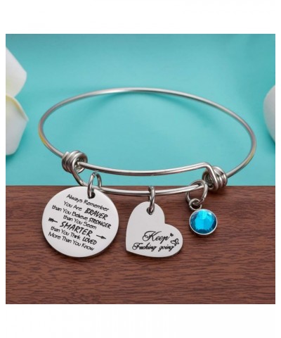 Birthstone Always Remember You Are Braver Than You Believe Inspirational Gifts Feminism Charm Bracelets for Women Dec. $9.84 ...