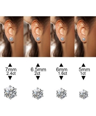 1-2.4ct Round Moissanite Earrings for Women Men, D Color VVS1 Clarity Lab Created Diamond Earrings 18K White Gold Vermeil Sol...