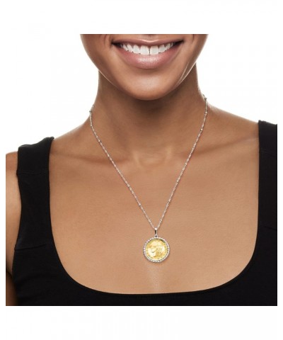 Italian Genuine 20-Lira Coin Pendant Necklace in Sterling Silver. 18 inches $51.70 Necklaces