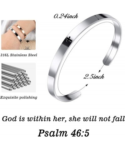 Inspirational Cuff Bracelet Bangle for Women Christian Bible Verse Bracelet Prayer Faith Religious Stainless Steel Bangle Gif...