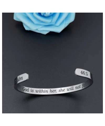 Inspirational Cuff Bracelet Bangle for Women Christian Bible Verse Bracelet Prayer Faith Religious Stainless Steel Bangle Gif...