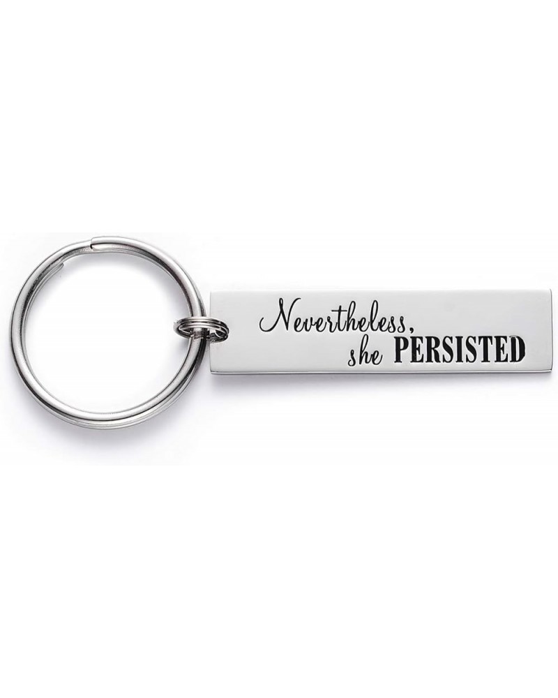 Nevertheless She Persisted Feminism Feminist Pantsuit Nation Solidarity Unity Political Affirmation Cuff Bracelet/Keychain/Ne...