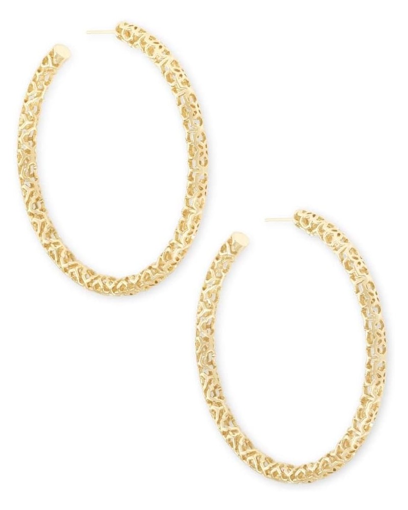 Maggie 2.5" Hoop Earrings for Women, Fashion Jewelry GOLD - FILIGREE METAL $34.85 Earrings