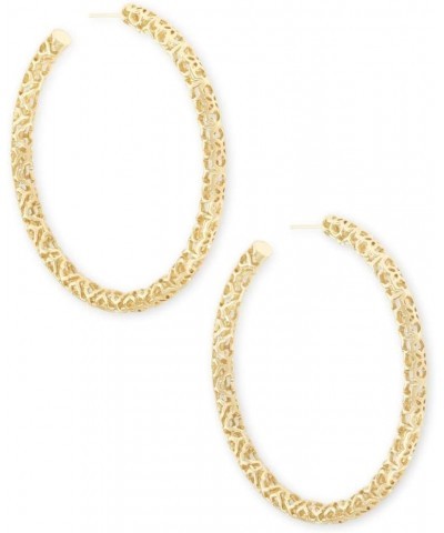 Maggie 2.5" Hoop Earrings for Women, Fashion Jewelry GOLD - FILIGREE METAL $34.85 Earrings