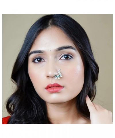 Screw Lock Nose Pin, Bird Screw Lock Nose Pin With Rhodium Plating, Nosepin, Indian Nose Ring, Fake Nose Ring, No Piercing Re...