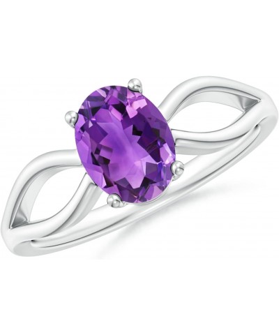 925 Silver Natural Amethyst Split Shank Ring For Women (1.15 cttw Amethyst) $77.22 Rings