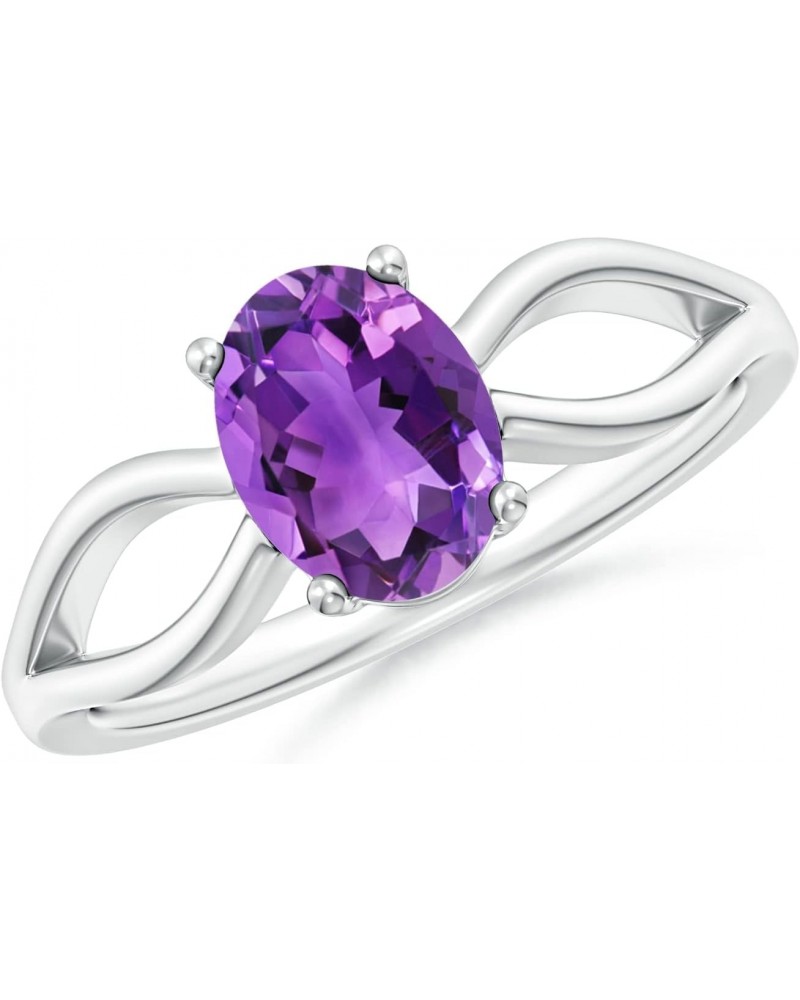 925 Silver Natural Amethyst Split Shank Ring For Women (1.15 cttw Amethyst) $77.22 Rings