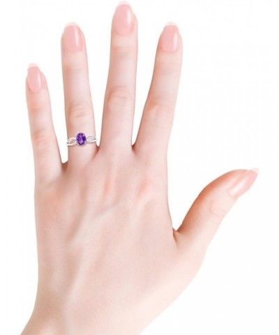 925 Silver Natural Amethyst Split Shank Ring For Women (1.15 cttw Amethyst) $77.22 Rings