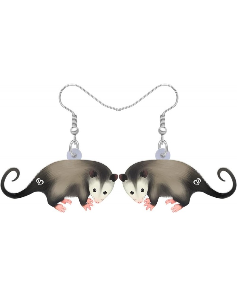 Acrylic Adorable Possum Earrings Dangle Charms Opossum Jewelry for Women Girls Possum Gifts Fossil $6.75 Earrings