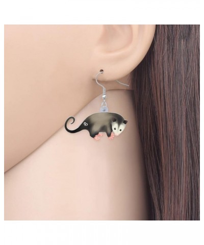 Acrylic Adorable Possum Earrings Dangle Charms Opossum Jewelry for Women Girls Possum Gifts Fossil $6.75 Earrings