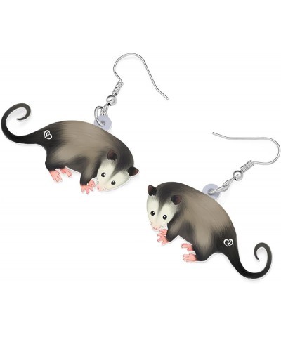 Acrylic Adorable Possum Earrings Dangle Charms Opossum Jewelry for Women Girls Possum Gifts Fossil $6.75 Earrings