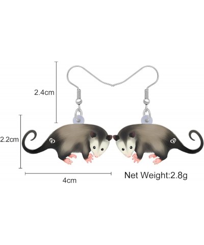 Acrylic Adorable Possum Earrings Dangle Charms Opossum Jewelry for Women Girls Possum Gifts Fossil $6.75 Earrings