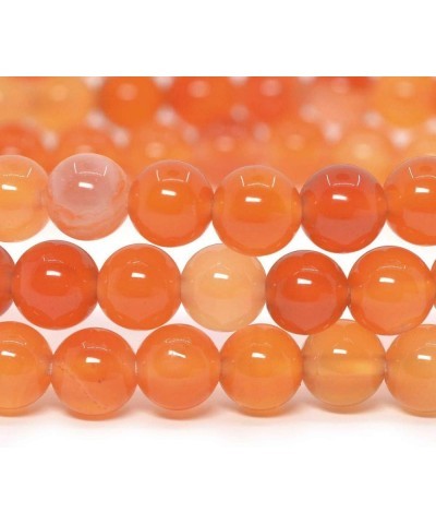 Gem Semi Precious Gemstone 6mm Round Beads Stretch Bracelet 6.5 Inch Unisex Red Orange Agate $12.97 Bracelets