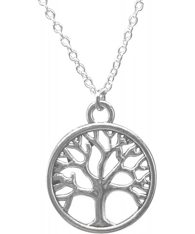 Silver Tree of Life Family Tree Pendant Necklace Fashion Jewelry Christmas Birthday Gifts for Women Family Gifts for Mom Gran...