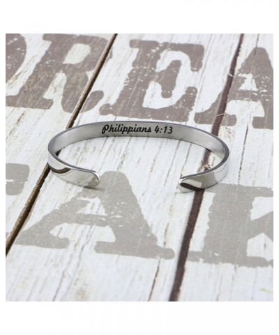 Christian Cuff Bracelet for Women Bible Verse Cross Jewelry Religious Faith Baptism Christmas Birthday Stainless Steel Gifts ...