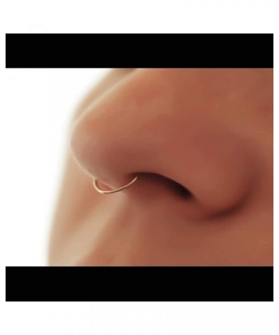 Fake Nose Rings Hoop Stainless Steel Faux Fake Lip Ear Nose Septum Ring Non-Pierced Clip On Nose Hoop Rings,Steel Golden $3.5...