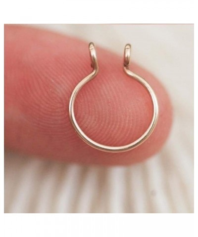 Fake Nose Rings Hoop Stainless Steel Faux Fake Lip Ear Nose Septum Ring Non-Pierced Clip On Nose Hoop Rings,Steel Golden $3.5...