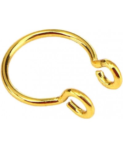 Fake Nose Rings Hoop Stainless Steel Faux Fake Lip Ear Nose Septum Ring Non-Pierced Clip On Nose Hoop Rings,Steel Golden $3.5...