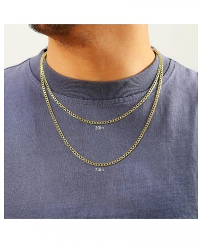 10k Yellow Gold 3.5mm Cuban Curb Link Chain Pendant Necklace, Mens Womens Jewelry 16" 18" 20" 22" 24" 26" 28" 30 28 $75.33 Ne...