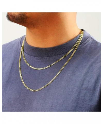 10k Yellow Gold 3.5mm Cuban Curb Link Chain Pendant Necklace, Mens Womens Jewelry 16" 18" 20" 22" 24" 26" 28" 30 28 $75.33 Ne...