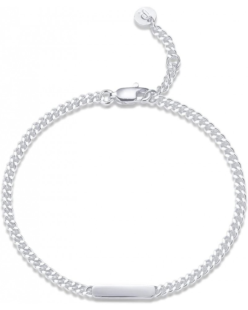 14K Gold Plated Lightweight Chain Bracelet | Curb Link and Cable Chain Bracelets for Women White Gold Curb Link $8.98 Bracelets