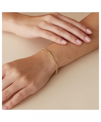 14K Gold Plated Lightweight Chain Bracelet | Curb Link and Cable Chain Bracelets for Women White Gold Curb Link $8.98 Bracelets