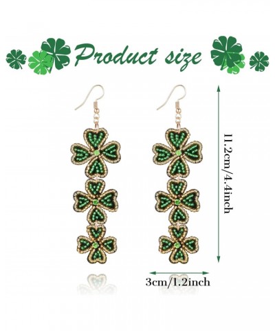 St. Patrick's Day Earrings for Women, St. Patrick's Day Beading Drop Earrings for Girls Green Irish Shamrock Dangle Earrings ...