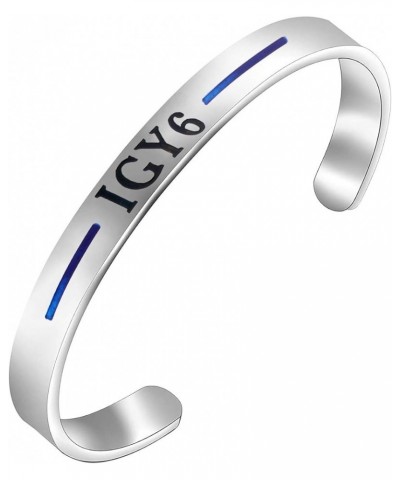 IGY6 Cuff Bracelet Thin Blue Line Bracelet Police Officer Support Gift cuff $9.50 Bracelets