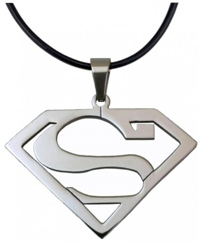 Stainless Steel Superhero Pendant Necklace Leather Chain / Silver Color $10.63 Necklaces