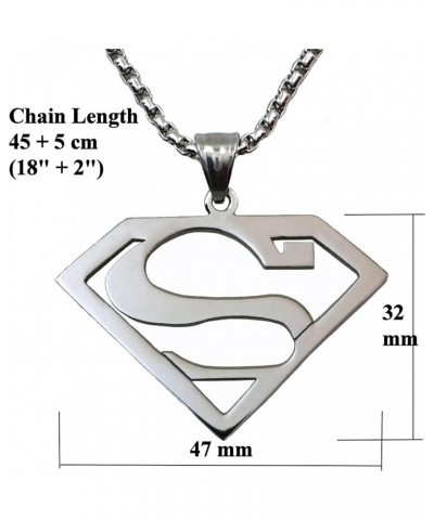 Stainless Steel Superhero Pendant Necklace Leather Chain / Silver Color $10.63 Necklaces