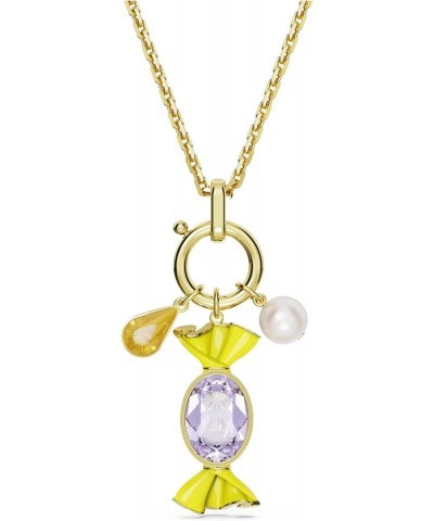 Dulcis Pendant Necklace, Purple and Yellow Crystals with Candy Motif on Gold-Tone Finished Chain, Part of the Dulcis Collecti...