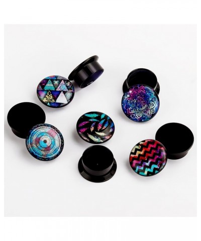 KUBOOZ(5 Pairs Colorful-Dream Acrylic Ear Plugs Tunnels Gauges Stretcher Piercings Gauge:9/16"(14mm) $11.99 Body Jewelry