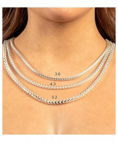 925 Sterling Silver Franco Chain Necklace, Hypoallergenic, Lobster Clasp Closure, Unisex Men's Women's 3.8 mm $130.18 Necklaces